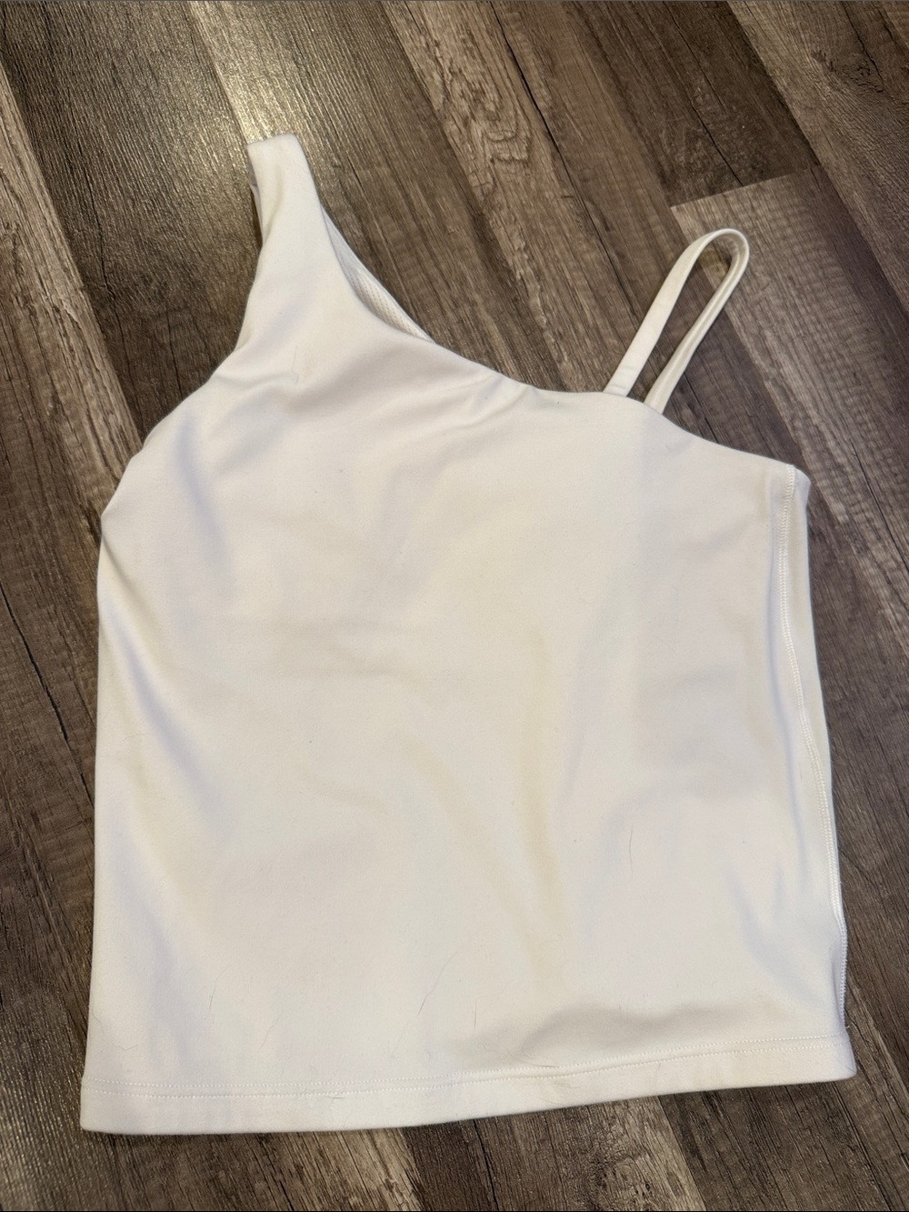 Athleta Girl White Asymmetric Spaghetti Strap Tank Top